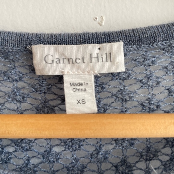 Garnet Hill Featherweight Cashmere Cropped Boxy Sweater XS Relaxed Fit Blue - Picture 4 of 8